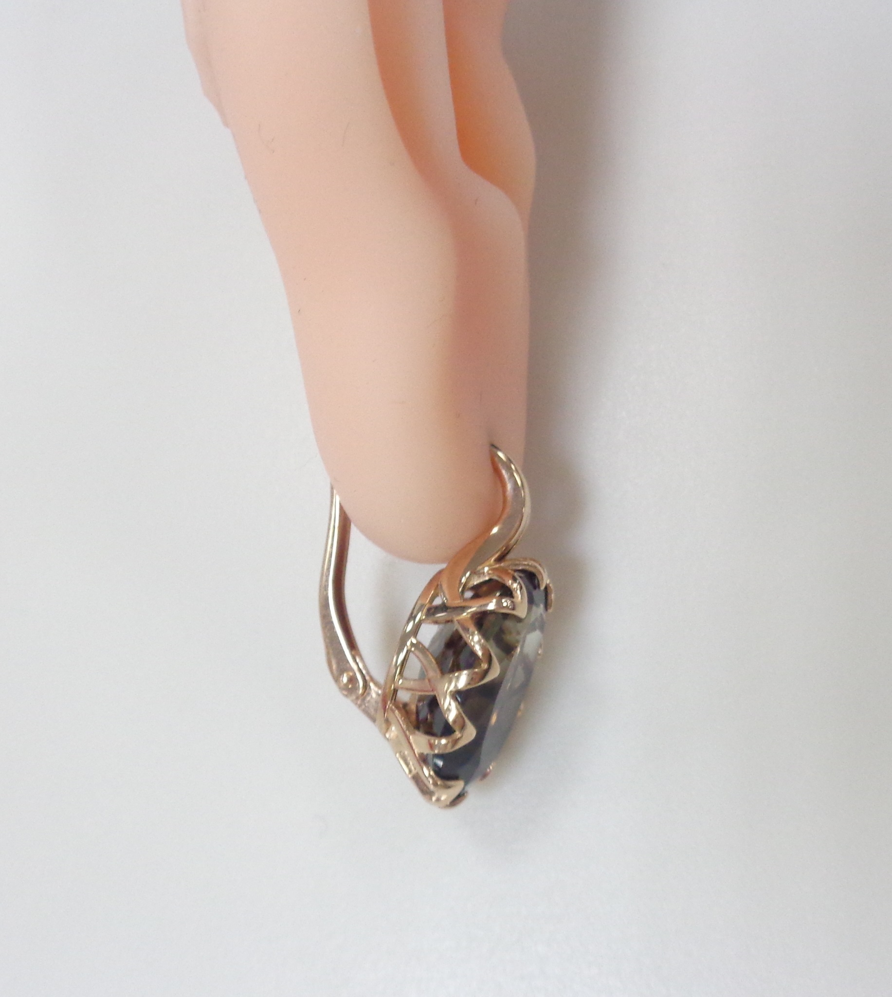 Серебряные серьги с раухцитринами